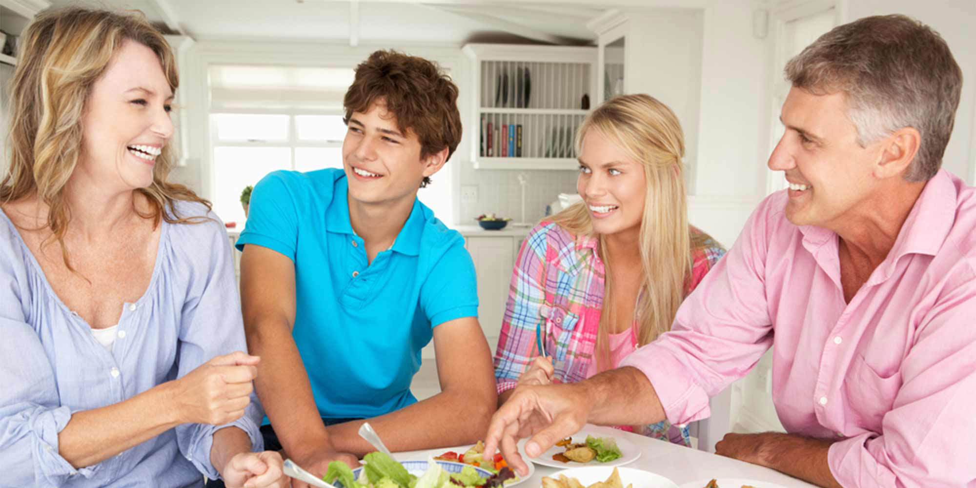 Creative family having dinner